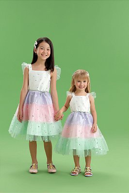 Vestido de Festa Infantil Holográfico da Petit Cherie