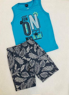 Conjunto Infantil e Juvenil Regata Bermuda Fresquinho
