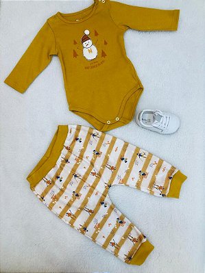 Conjunto de Bebê Masculino Boneco de Neve Nini Bambini