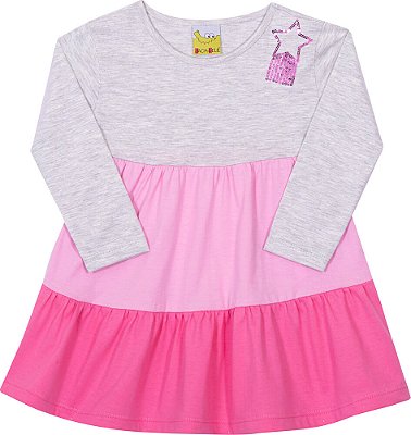 Vestido Infantil com Babados Três Marias Nini Bambini