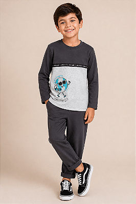 Conjunto Infantil de Frio Masculino Fechado Azul Marinho