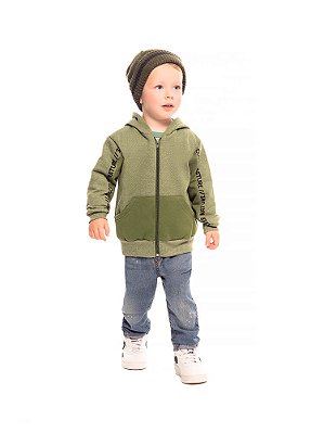 Jaqueta Infantil Masculino Aberta com Capuz Dila