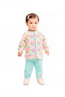 Conjunto de Bebê Feminino Moletom Aberto Soft