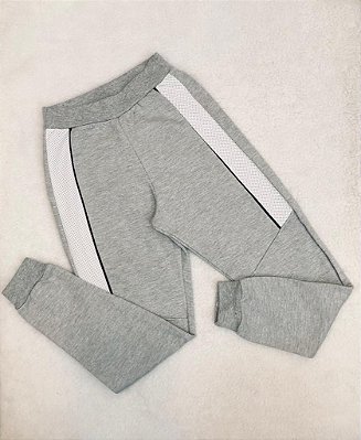 Calça de Moletom Juvenil Jogger Cinza com Punho