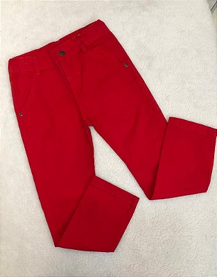 Calça Infantil e Juvenil de Sarja Vermelha