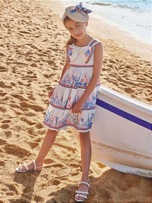 Vestido Infantil de Festa Alça Larga Marinheiro Petit Cherie