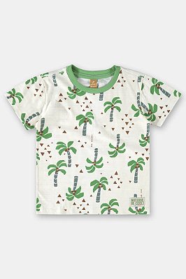 Camiseta Infantil Malha com Linho Coqueiro da Up Baby