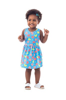 Vestido Infantil de Verão Malha Estampada Fresquinho