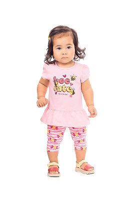 Conjunto de Bebê Feminino de Verão com Legging