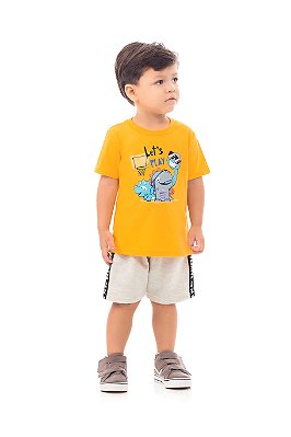 Conjunto Infantil Masculino de Verão com Bermuda Duas Cores