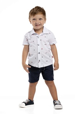 Camisa Infantil Masculina em Malha Piquet Estampada