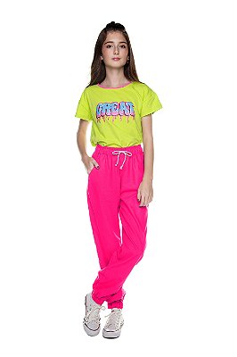 Calça Infantil Feminina Jeans Jogger Confort 2 Cores