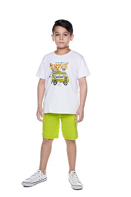 Conjunto Infantil Masculino de Verão com Bermuda Neon