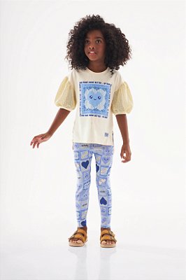 Conjunto Infantil de Verão com Legging Azul da Up Baby
