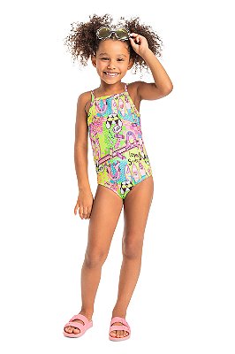 Maiô Infantil Feminino estampado da Quimby - Cores Diferentes