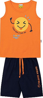 Conjunto de Infantil Masculino de Verão com Regata Smiles