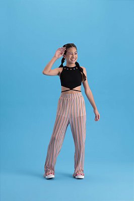 Conjunto Juvenil Cropped e Pantalona da Vanilla Cream