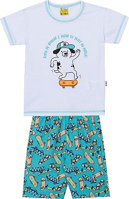 Conjunto de Infantil Masculino Bermuda Tactel Skate