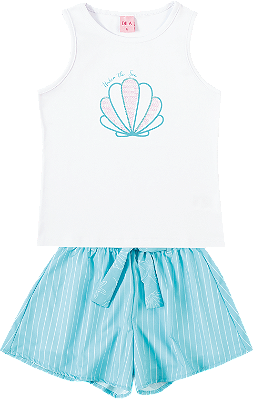 Conjunto Infantil Feminino com Shorts Soltinho Casual