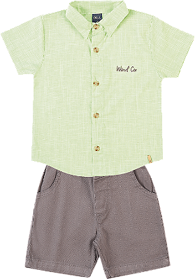 Conjunto Infantil Masculino com Camisa Linhão Misto