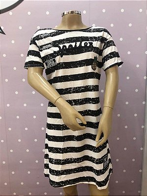 Vestido Juvenil Casual  Listras Largas Authoria
