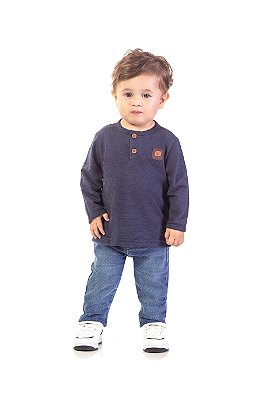 Camiseta de Bebê Masculina Arrumadinha Manga Longa