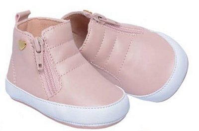 Bota de Bebê Feminino Rosa Cano Alto