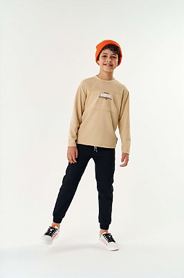 Camiseta Infantil Manga Longa Malha Croissant