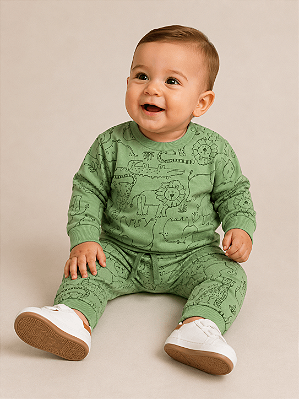 Conjunto de Bebê de Frio de Menino Animais Up Baby