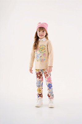 Conjunto Infantil Feminino Legging Floral Up Baby