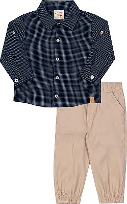 Conjunto Infantil Masculino com Camisa Social