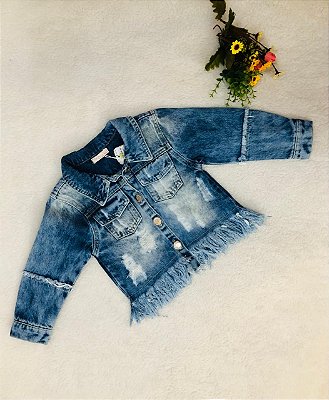 Jaqueta Jeans Infantil Rasgadinha da Mon Sucré