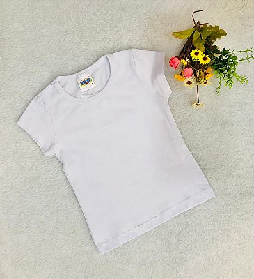 Blusa Infantil Feminina Lisa Básica Cotton duas Cores 4 ao 10