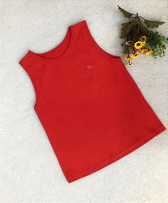 Blusa Infantil Feminina sem Mangas Lisa Cotton Cores