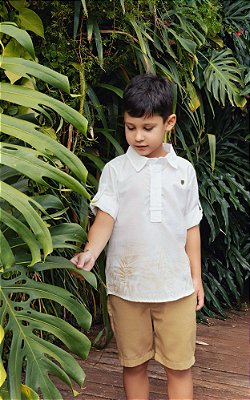 Conjunto Infantil Masculino Camisa Bata Bermuda Arrumadinho