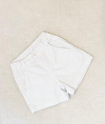 Shorts Infantil Branco Sarja Have Fun com Elástico