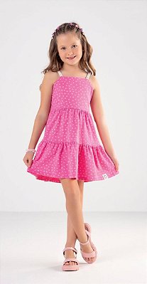 Vestido Infantil Casual Fresquinho Bolinhas Duas Cor