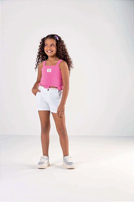 Blusa de Infantil Feminina Cropped Duas Cores