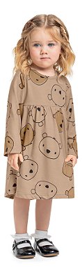 Vestido Infantil de Frio da Bee Loop Moletom com Felpa