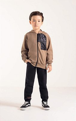 Conjunto Infantil Masculino Moletom Aberto Capuz