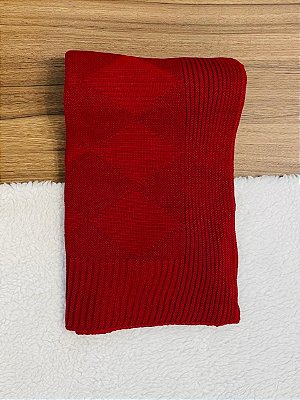 Manta de Bebê em Linha com Losangos Vermelha