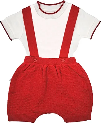 Conjunto com Body de Bebê da Malharia Noruega Tricô
