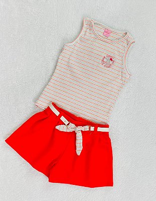 Conjunto Infantil Feminino Fresquinho Shorts Regata