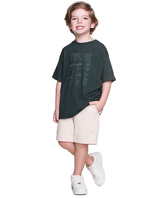 Conjunto Infantil e Juvenil Masculino Bermuda Molecoton