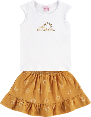 Conjunto Infantil Feminino com Saia Rodada