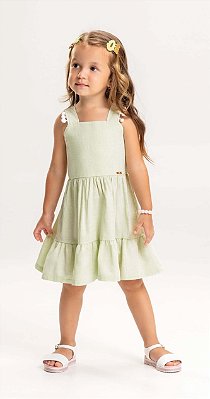 Vestido Infantil Casual Fresquinho Tecido Fresquinho