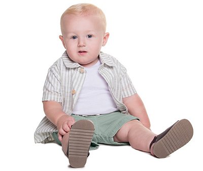 Conjunto de Bebê Masculino Bermuda Camisa Listrada