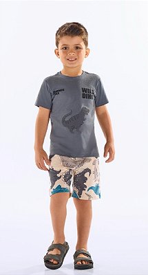 Conjunto Infantil Masculino da Up Baby Safari Cinza