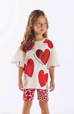 Conjunto Infantil Feminino  da Up Baby Bermuda Cotton