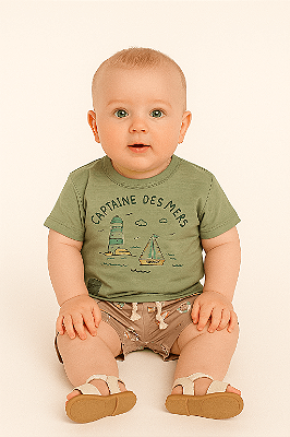 Conjunto de Bebê de Menino da Quimby Shorts Tactel
